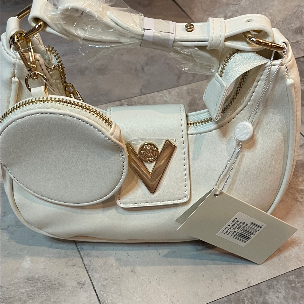 Valentino Orlandi white Shoulder Bag with Gold Details